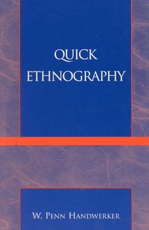 Imagen del vendedor de Quick Ethnography : A Guide to Rapid Multi-method Research a la venta por GreatBookPricesUK