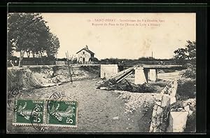 Ansichtskarte Saint-Péray, Inondations de 1907, Rupture du Pont de Fer, Hochwasser