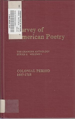 Immagine del venditore per Survey of American Poetry: Colonial period, 1607-1765 venduto da Robinson Street Books, IOBA