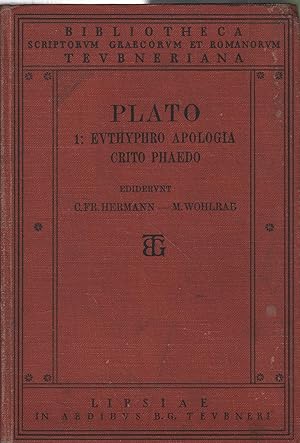 Platonis Euthyphro Apologia Socratis Crito Phaedo Post Carolum Fridericum Hermannum recognovit Ma...