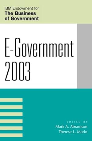 Image du vendeur pour E-Government, 2003 mis en vente par GreatBookPricesUK