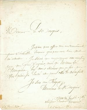 Bild des Verkufers fr Nicolas-Prosper Levasseur Autograph Letter zum Verkauf von Apple Boutique, Drawings, Prints & Books