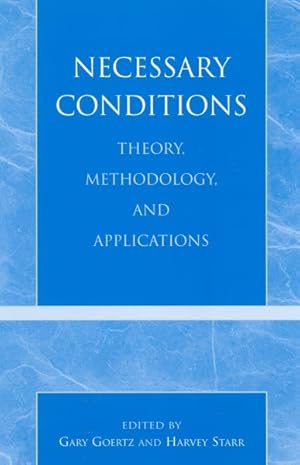 Imagen del vendedor de Necessary Conditions : Theory, Methodology, and Applications a la venta por GreatBookPricesUK