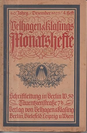 Velhagen & Klasings Monatshefte. 40. Jahrgang, Dezember 1925, 4. Heft.