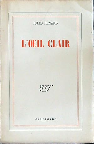 Seller image for L'oeil clair for sale by Librodifaccia