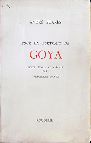 Bild des Verkufers fr Pour un portrait de Goya zum Verkauf von Librodifaccia