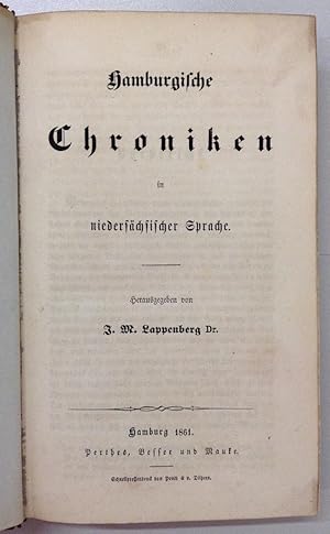 Hamburgische Chroniken in niedersächsischer Sprache.