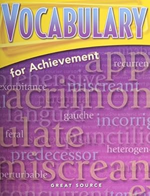 Bild des Verkufers fr Vocabulary for Achievement: Student Edition Fourth Course zum Verkauf von ICTBooks