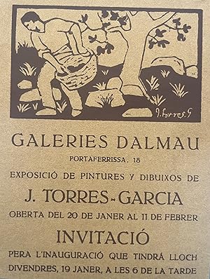 Invitation card for Joaquín Torres-García's exhibition