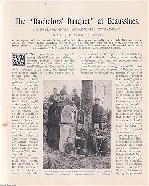 Immagine del venditore per The Bachelors Banquet at Ecaussines : a festival which takes place in a little Belgian village, where the girls entertain the bachelors who are expected to choose their life partners. An uncommon original article from the Wide World Magazine, 1904. venduto da Cosmo Books