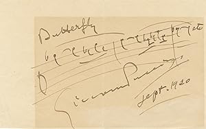 Autograph musical quotation from the composer's opera, Madama Butterfly, signed in full