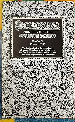Seller image for Trollopiana The Journal Of The Trollope Society February 1992 Number 16 for sale by Shore Books