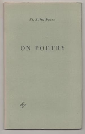 Imagen del vendedor de On Poetry a la venta por Jeff Hirsch Books, ABAA