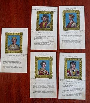 War of the Roses Kings York Lancaster Tudor Richard II 1830 Lot x 5 color prints