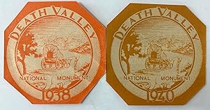 [National Parks] Death Valley National Monument Entrance Pass Window Sticker 1938 and 1940