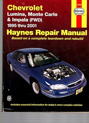 Image du vendeur pour Chevrolet Lumina, Monte Carlo and Front-Wheel Drive Impala Automotive Repair Manual 1995 through 2001 mis en vente par ABookLegacy, Mike and Carol Smith