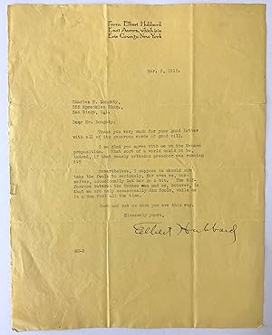 [World War One][Kaiser Wilhelm II] Autograph Letter Signed--Elbert Hubbard to Charles N. Doughty ...
