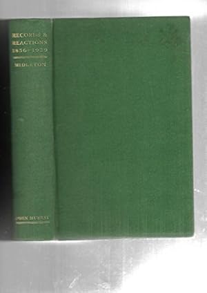 Image du vendeur pour Records and Reactions 1856-1939 mis en vente par WeBuyBooks