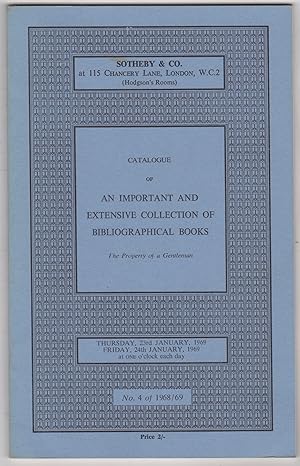 Catalogue of an important and extensive collection of bibliographical books. 23rd . 24th January,...