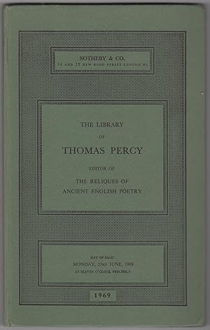 The Library of Thomas Percy, 1729-1811, Bishop of Dromore, editor of the Reliques of Ancient Engl...