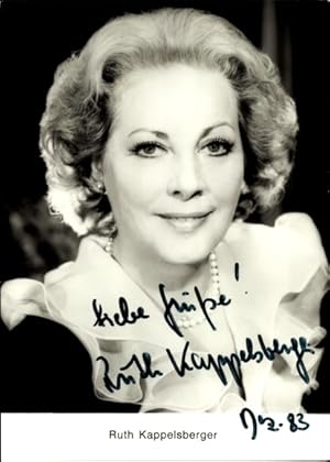 Bild des Verkufers fr Ansichtskarte / Postkarte Schauspielerin Ruth Kappelsberger, Portrait, Autogramm zum Verkauf von akpool GmbH