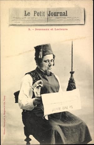 Zeitungs Ansichtskarte / Postkarte Le Petit Journal, Mann liest Zeitung