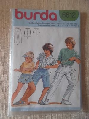 burda 6612 Schnitt Kinderhose Hose Kinderkleidung (- Nähen