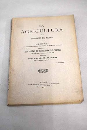 Imagen del vendedor de La Agricultura en la provincia de Murcia a la venta por Alcan Libros