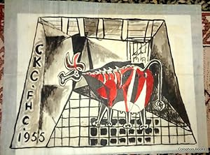 Original Exhibition artwork 1955. Of a cow After/style of Pablo Picasso. Has the letters CKC. & F...