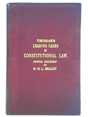 Imagen del vendedor de Leading Cases in Constitutional Law a la venta por World of Rare Books