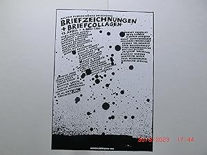 Plakat zur Ausstellung in der Galerie Fliesenwerke Boizenburg. Briefzeichnungen + Briefcollagen 1...