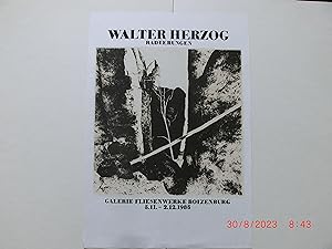 Plakat zur Ausstellung in der Galerie Fliesenwerke Boizenburg. Radierungen. 5.11. - 2.12.1985