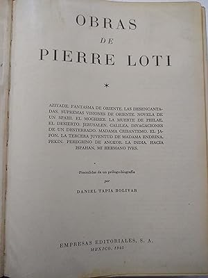 Image du vendeur pour Obras de Pierre Lotti mis en vente par Libros nicos