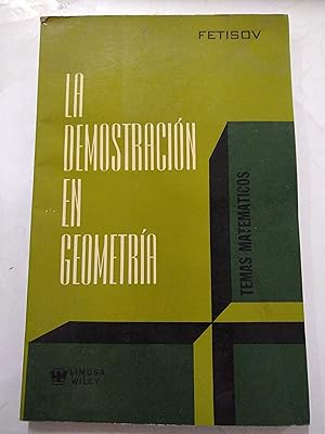 Imagen del vendedor de La demostracion en Geometria a la venta por Libros nicos