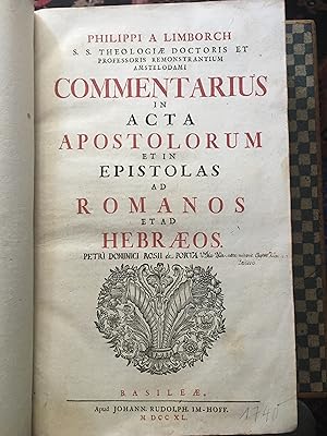 Bild des Verkufers fr Commentarius in acta apostolorum et in Epistolas ad Romanos et ad Hebraeos zum Verkauf von Antiquariat Niedersaetz Berlin-Zrich