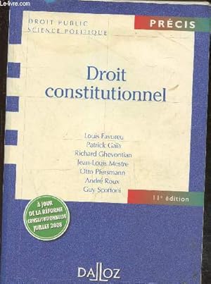 Image du vendeur pour Droit constitutionnel - 11e dition 2008. mis en vente par Le-Livre