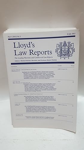 Imagen del vendedor de Llyod's Law Reports Vol 2 numbers Part 1-12. (2013) a la venta por Cambridge Rare Books