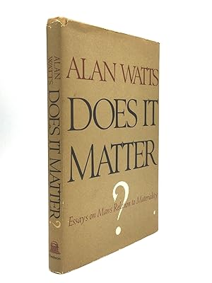 Seller image for DOES IT MATTER? Essays on Man's Relation to Materiality for sale by johnson rare books & archives, ABAA