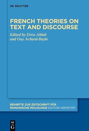Seller image for French theories on text and discourse for sale by BuchWeltWeit Ludwig Meier e.K.