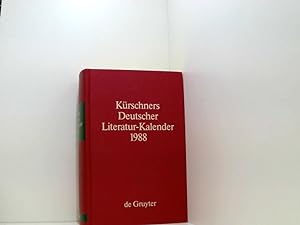 Bild des Verkufers fr Krschners Deutscher Literatur-Kalender 1988: 60. Jahrgang (KURSCHNERS DEUTSCHER LITERATUR-KALENDER) zum Verkauf von Book Broker