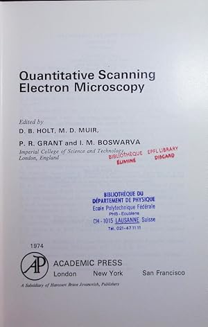 Imagen del vendedor de Quantitative scanning electron microscopy. a la venta por Antiquariat Bookfarm