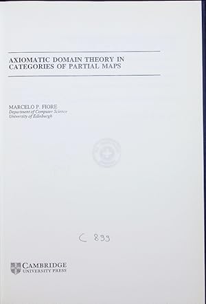 Bild des Verkufers fr Axiomatic domain theory in categories of partial maps. zum Verkauf von Antiquariat Bookfarm