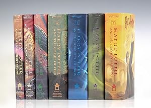 Bild des Verkufers fr Harry Potter Series: Harry Potter and the Sorcerer's Stone, Chamber of Secrets, Prisoner of Azkaban, Goblet of Fire, Order of the Phoenix, The Half-Blood Prince, and The Deathly Hallows. zum Verkauf von Raptis Rare Books