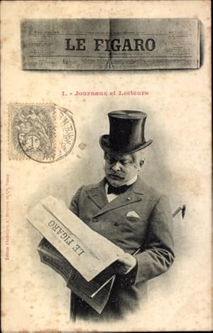 Zeitungs Ansichtskarte / Postkarte Le Figaro, Journaux et Lecteurs, Mann eine Zeitung lesend, Edi...