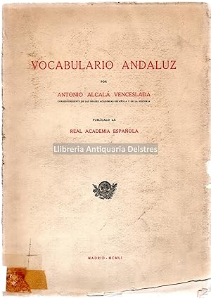 Imagen del vendedor de Vocabulario andaluz. a la venta por Llibreria Antiquria Delstres