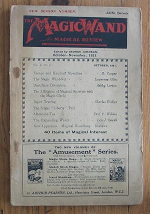 Bild des Verkufers fr The Magic Wand and Magical Review. October - November 1921. 56 pages. Plus contents and adverts. zum Verkauf von Booksold U.K.