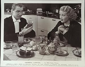 Image du vendeur pour Criminal Lawyers 8 X 10 Still 1936 Margot Grahame, Lee Tracy mis en vente par AcornBooksNH