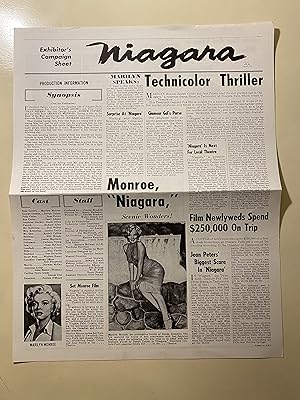 Image du vendeur pour Niagara Pressbook 1953 Marilyn Monroe, Joseph Cotten mis en vente par AcornBooksNH