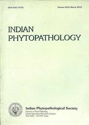 Seller image for Indian Phytopathology Volume 63(1) for sale by Majestic Books