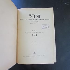 Imagen del vendedor de VDI - Zeitschrift des Vereines Deutscher Ingenieure im NSDBT (Kurztitel: Z. VDI) - Band 88 ( Achtundachtzigster Jahrgang, Nr. 1 bis 52) a la venta por Bookstore-Online